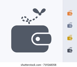 Wallet & Moth - Carbon Icons. A professional, pixel-aligned icon.  