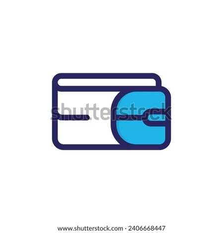 wallet with mouse computer vector logo design