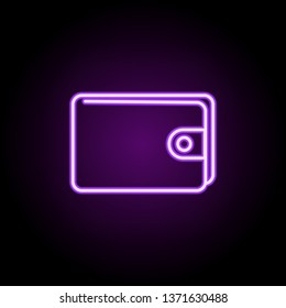 wallet neon icon. Elements of finance and chart set. Simple icon for websites, web design, mobile app, info graphics