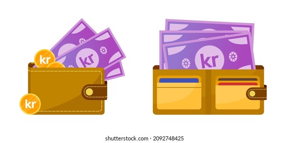Wallet with Norwegian Krone Money