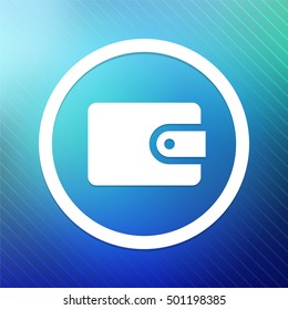 Wallet on Blue Round Button