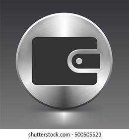 Wallet on Silver Round Button