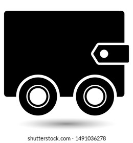 Wallet on wheels, icon isolated on a white background.