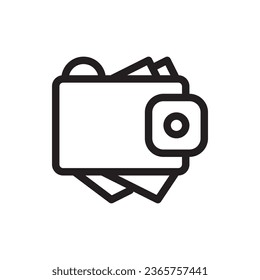 Icono de contorno de cartera. Icono de cartera