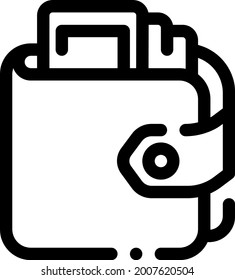 wallet outline icon vector design illustration ( ecommerce icon set )
