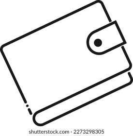 Wallet outline image vector with transparent background.