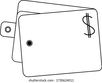 wallet outline lies open vector