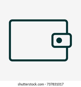 Wallet outline simple icon. Flat vector illustration