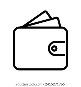 wallet outline vector icon isolated on white background. wallet line icon for web, mobile and ui design.