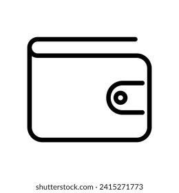 wallet outline vector icon isolated on white background. wallet line icon for web, mobile and ui design.