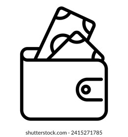 wallet outline vector icon isolated on white background. wallet line icon for web, mobile and ui design.