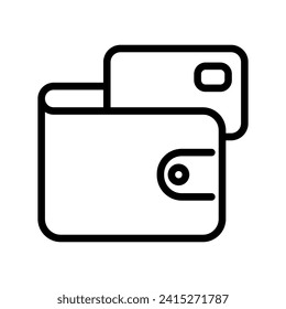 wallet outline vector icon isolated on white background. wallet line icon for web, mobile and ui design.