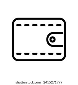 wallet outline vector icon isolated on white background. wallet line icon for web, mobile and ui design.