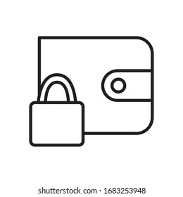 wallet and padlock line style icon of money financial item banking commerce market payment buy currency accounting and invest theme Vector illustration