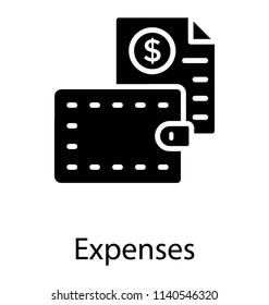 A wallet with the paper having dollar sign representing expenses concept 