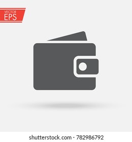 Wallet with paper money and card in flat style. Wallet with money dollar bank note flat design isolated, icon vector Money Icon vector. wallet with money icon flat. Online payment concept.