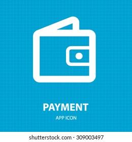 Wallet payment flat icon. Isolated minimal icon. Line vector icon for websites and mobile minimalistic flat design. Modern trend concept design style illustration symbol