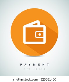 Wallet payment flat icon. Isolated minimal icon in color. Line vector icon for websites and mobile minimalistic flat design. Modern trend concept design style illustration symbol