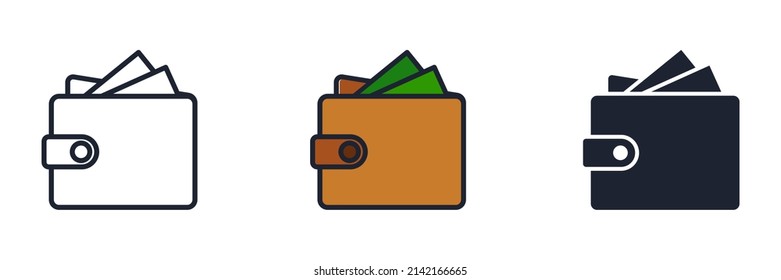 plantilla de símbolo de icono de pago de cartera para la colección de diseño gráfico y web ilustración vectorial