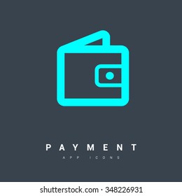 Wallet payment isolated minimal flat icon. Money line vector icon for websites and mobile minimalistic flat design.