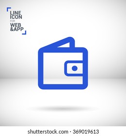 Wallet payment isolated minimal flat icon. Money line vector icon for websites and mobile minimalistic flat design.