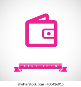 Wallet payment isolated minimal flat icon. Money line vector icon for websites and mobile minimalistic flat design.