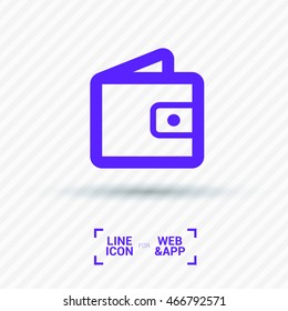 Wallet payment isolated minimal flat icon. Money line vector icon for websites and mobile minimalistic flat design.