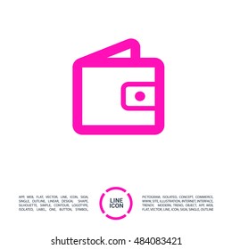 Wallet payment isolated minimal flat icon. Money line vector icon for websites and mobile minimalistic flat design.