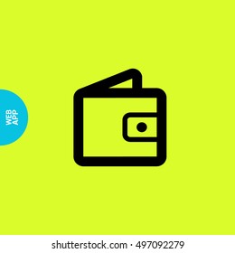 Wallet payment isolated minimal flat icon. Money line vector icon for websites and mobile minimalistic flat design.