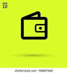 Wallet payment isolated minimal flat icon. Money line vector icon for websites and mobile minimalistic flat design.