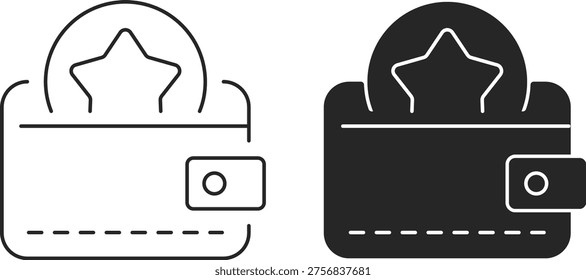 Wallet payment web line icon with finance purchase money transaction and digital payment outline