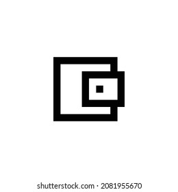 diseño de icono perfecto de píxel de cartera. Diseño de estilo plano aislado en un fondo blanco. Ilustración del vector
