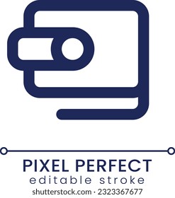 Wallet pixel perfect linear ui icon. Online payment service. Website interactive element. GUI, UX design. Outline isolated user interface element for app and web. Editable stroke. Poppins font used