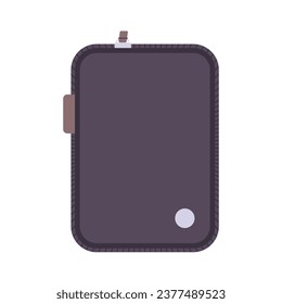 Wallet Pouch with Zipper Flat Illustration. Clean Icon Design Element on Isolated White Background