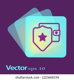 Wallet Protection Icon. Flat design style stock vector illustration