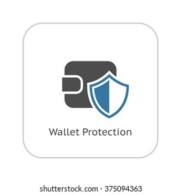 Wallet Protection Icon. Flat Design.