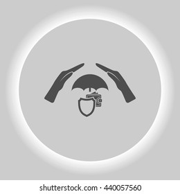 Wallet Protection Icon. Flat design style stock vector illustration