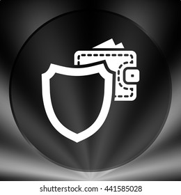Wallet Protection Icon. Flat Design.