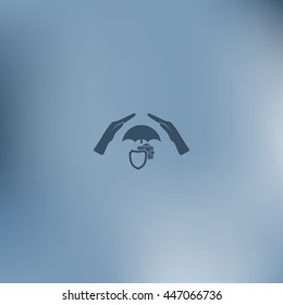 Wallet Protection Icon. Flat design style stock vector illustration