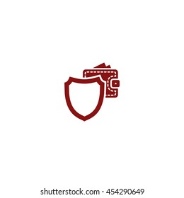 Wallet Protection Icon. Flat design style stock vector illustration