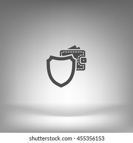 Wallet Protection Icon. Flat design style stock vector illustration