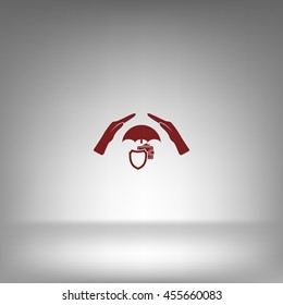 Wallet Protection Icon. Flat design style stock vector illustration