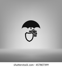Wallet Protection Icon. Flat design style stock vector illustration
