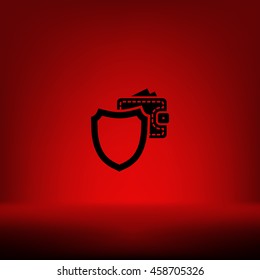 Wallet Protection Icon. Flat design style stock vector illustration