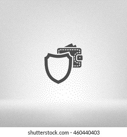 Wallet Protection Icon. Flat design style stock vector illustration
