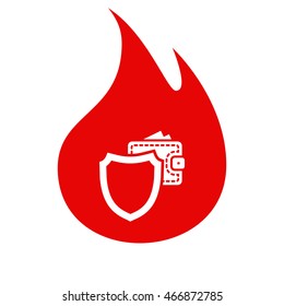 Wallet Protection Icon. Flat design style stock vector illustration
