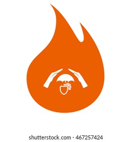 Wallet Protection Icon. Flat design style stock vector illustration