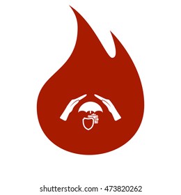Wallet Protection Icon. Flat design style stock vector illustration