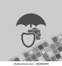 Wallet Protection Icon. Flat design style stock vector illustration