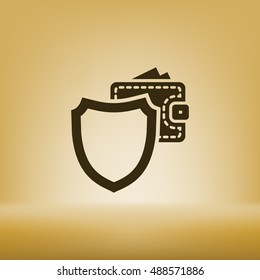 Wallet Protection Icon. Flat design style stock vector illustration
